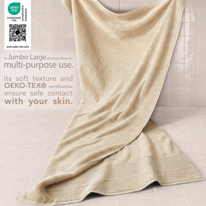 American Soft Linen Bekos 35x70 Inch Jumbo Bath Sheet Set of 2 – Extra Large 100% Cotton Turkish Bath Towels