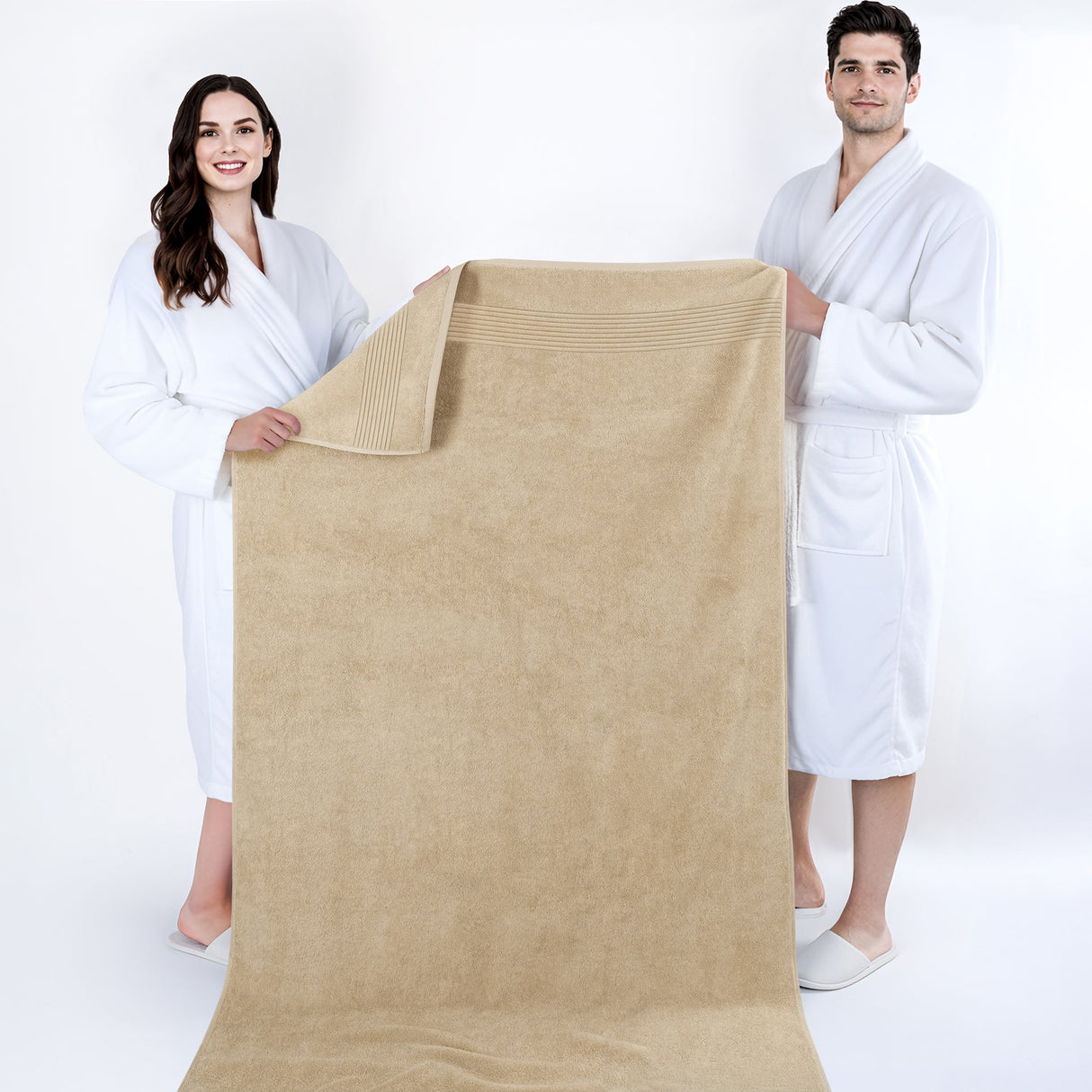 American Soft Linen Bekos 35x70 Inch Jumbo Bath Sheet Set of 2 – Extra Large 100% Cotton Turkish Bath Towels