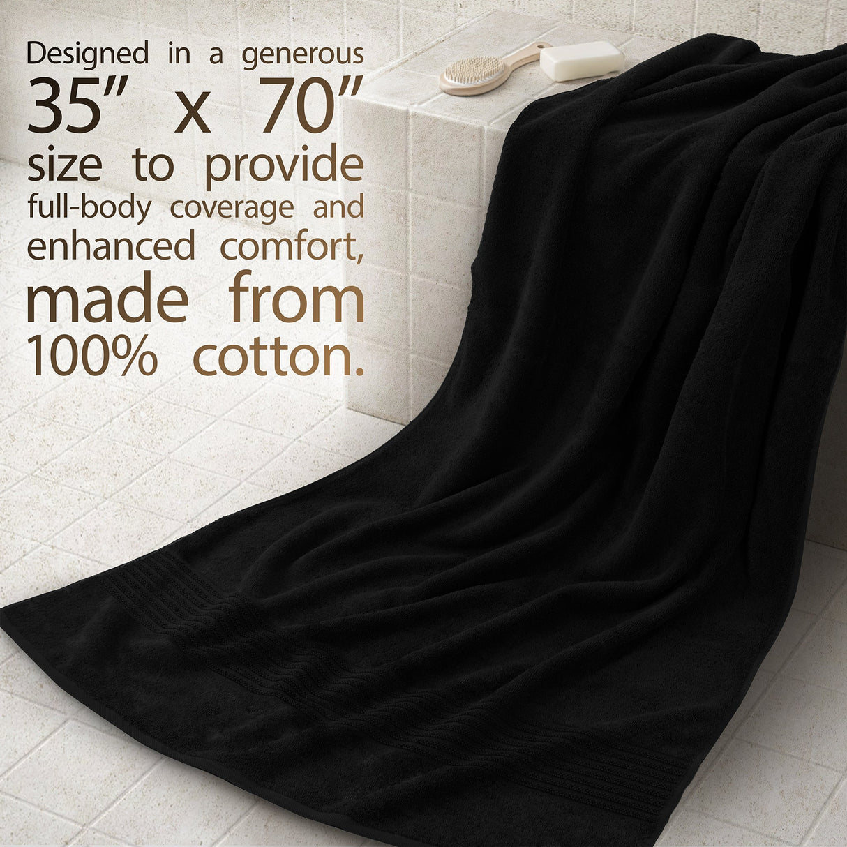 American Soft Linen Bekos 35x70 Inch Jumbo Bath Sheet Set of 2 – Extra Large 100% Cotton Turkish Bath Towels