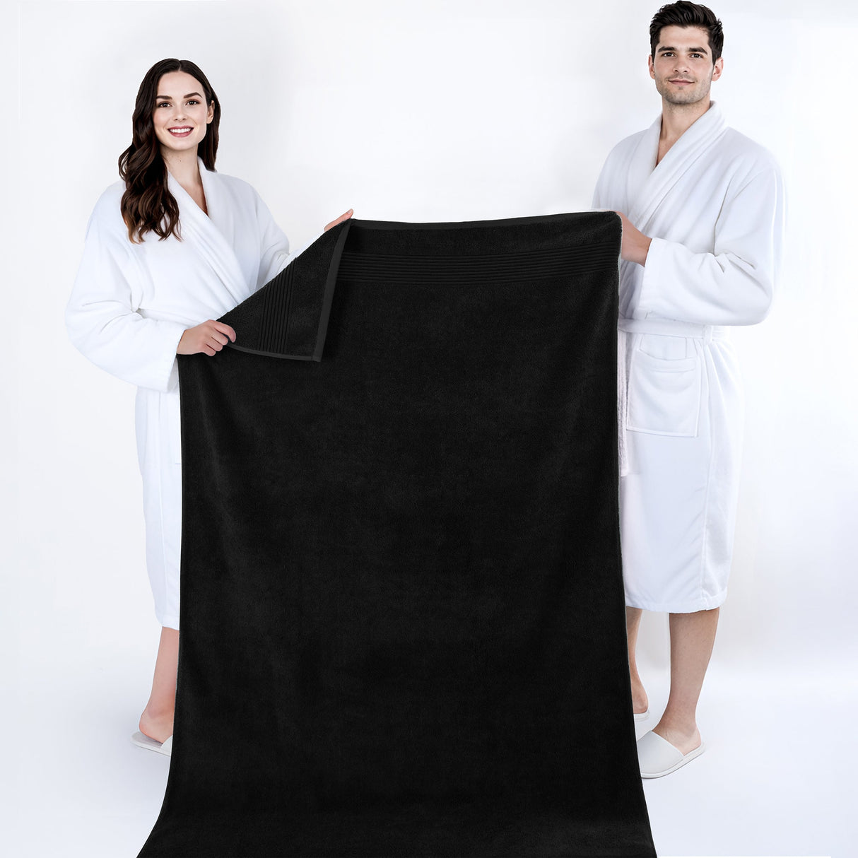 American Soft Linen Bekos 35x70 Inch Jumbo Bath Sheet Set of 2 – Extra Large 100% Cotton Turkish Bath Towels