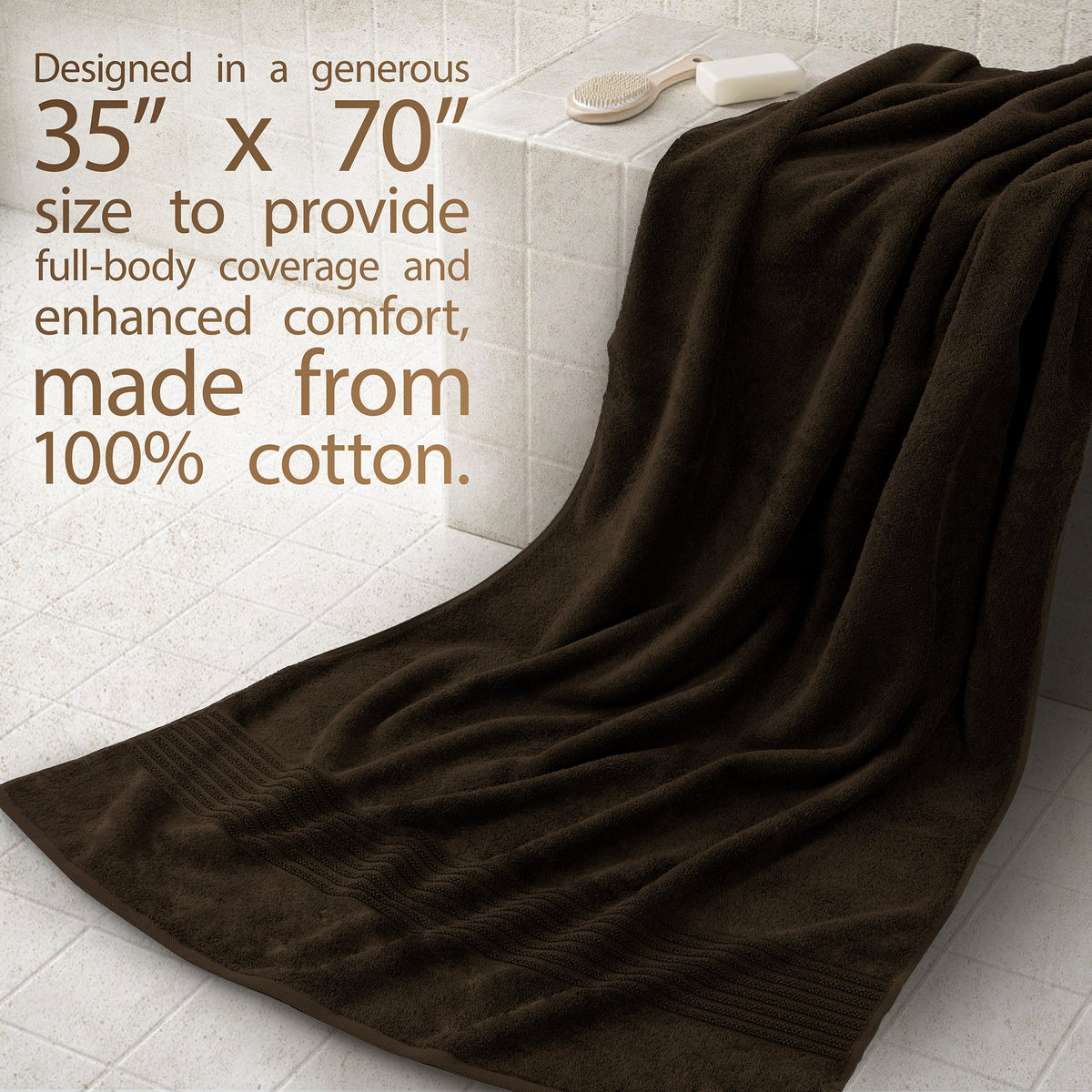 American Soft Linen Bekos 35x70 Inch Jumbo Bath Sheet Set of 2 – Extra Large 100% Cotton Turkish Bath Towels