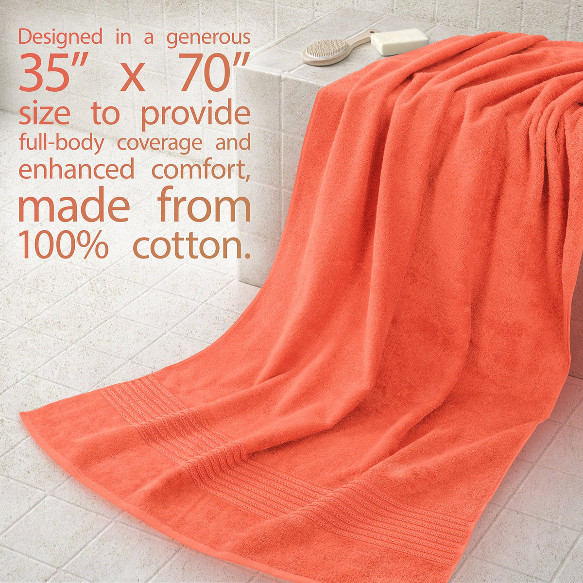 American Soft Linen Bekos 35x70 Inch Jumbo Bath Sheet Set of 2 – Extra Large 100% Cotton Turkish Bath Towels