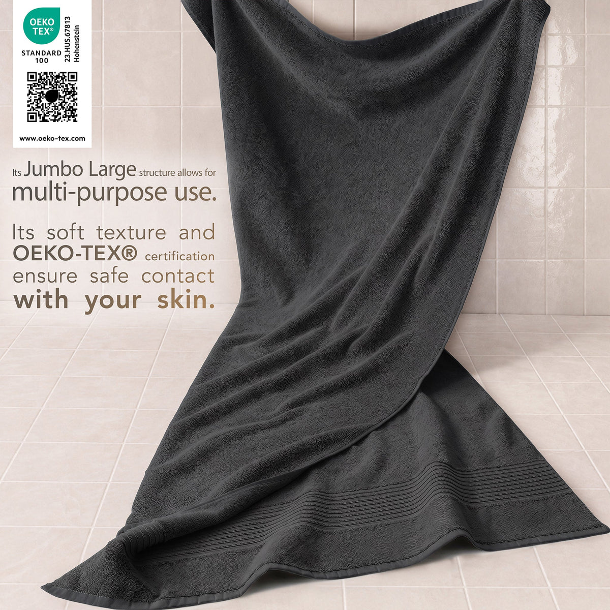 American Soft Linen Bekos 35x70 Inch Jumbo Bath Sheet Set of 2 – Extra Large 100% Cotton Turkish Bath Towels