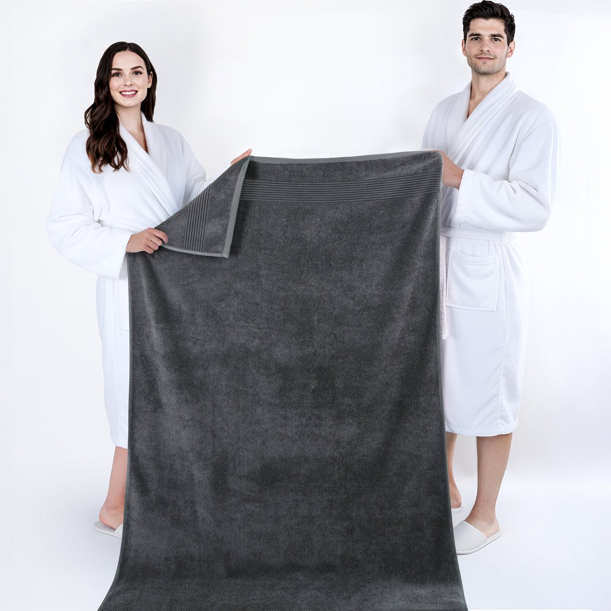 American Soft Linen Bekos 35x70 Inch Jumbo Bath Sheet Set of 2 – Extra Large 100% Cotton Turkish Bath Towels