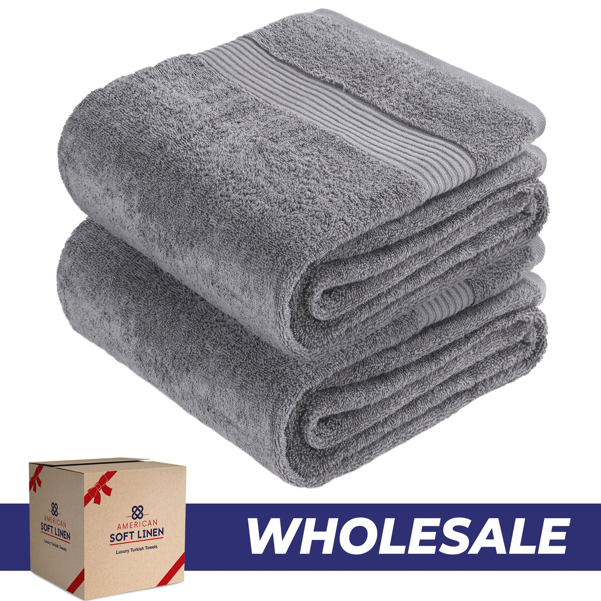 American Soft Linen Bekos 35x70 Inch Jumbo Bath Sheet Set of 2, Wholesale 100% Cotton Turkish Towel Set