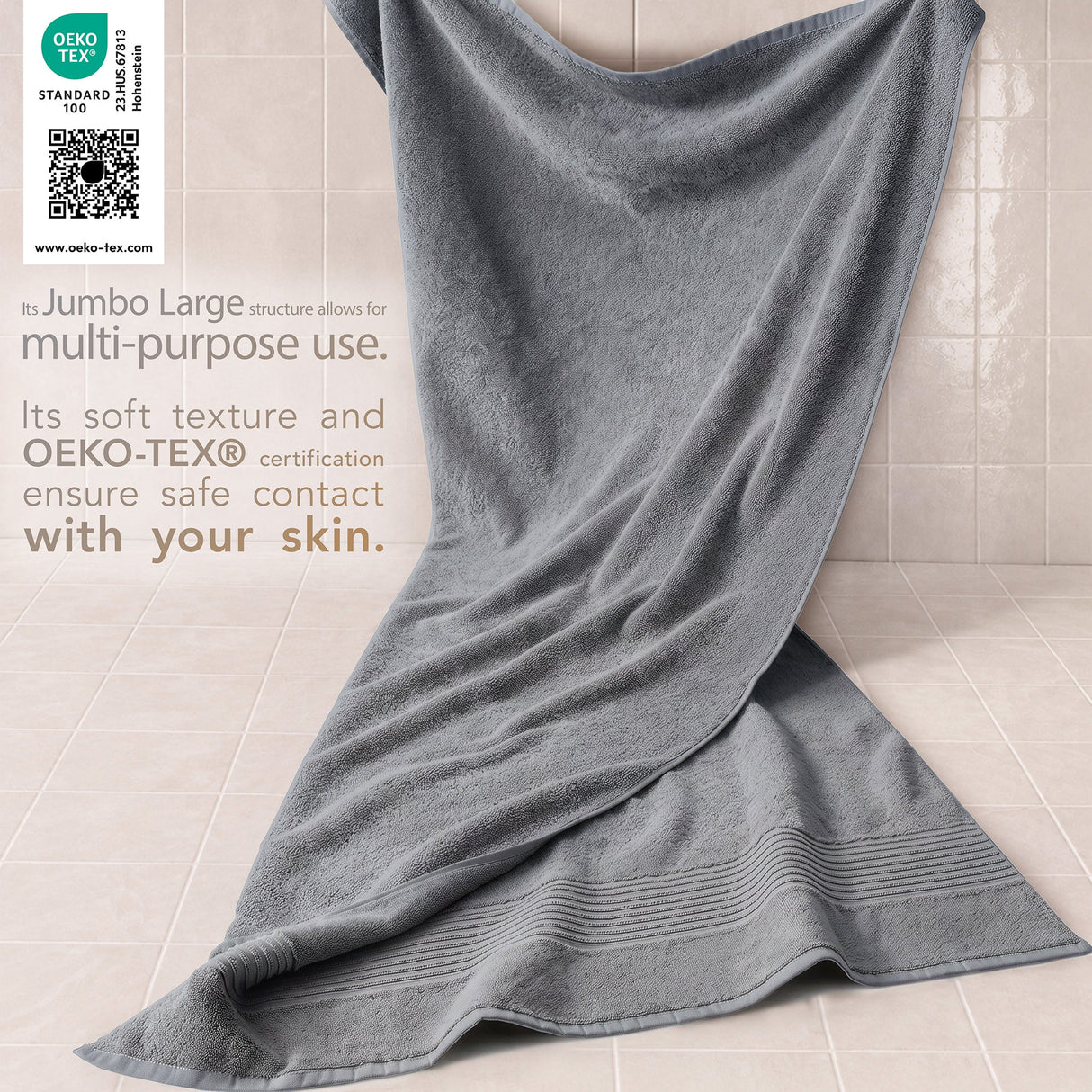 American Soft Linen Bekos 35x70 Inch Jumbo Bath Sheet Set of 2 – Extra Large 100% Cotton Turkish Bath Towels