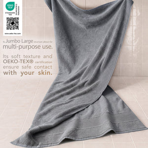 American Soft Linen Bekos 35x70 Inch Jumbo Bath Sheet Set of 2 – Extra Large 100% Cotton Turkish Bath Towels