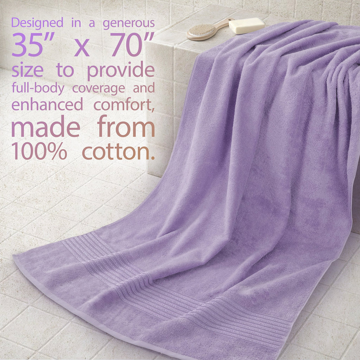 American Soft Linen Bekos 35x70 Inch Jumbo Bath Sheet Set of 2 – Extra Large 100% Cotton Turkish Bath Towels