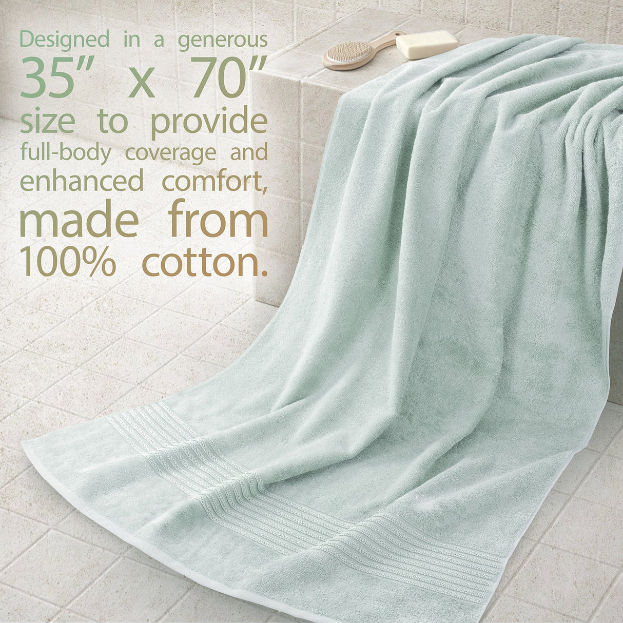 American Soft Linen Bekos 35x70 Inch Jumbo Bath Sheet Set of 2 – Extra Large 100% Cotton Turkish Bath Towels