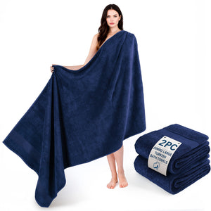 American Soft Linen Bekos 35x70 Inch Jumbo Bath Sheet Set of 2 – Extra Large 100% Cotton Turkish Bath Towels