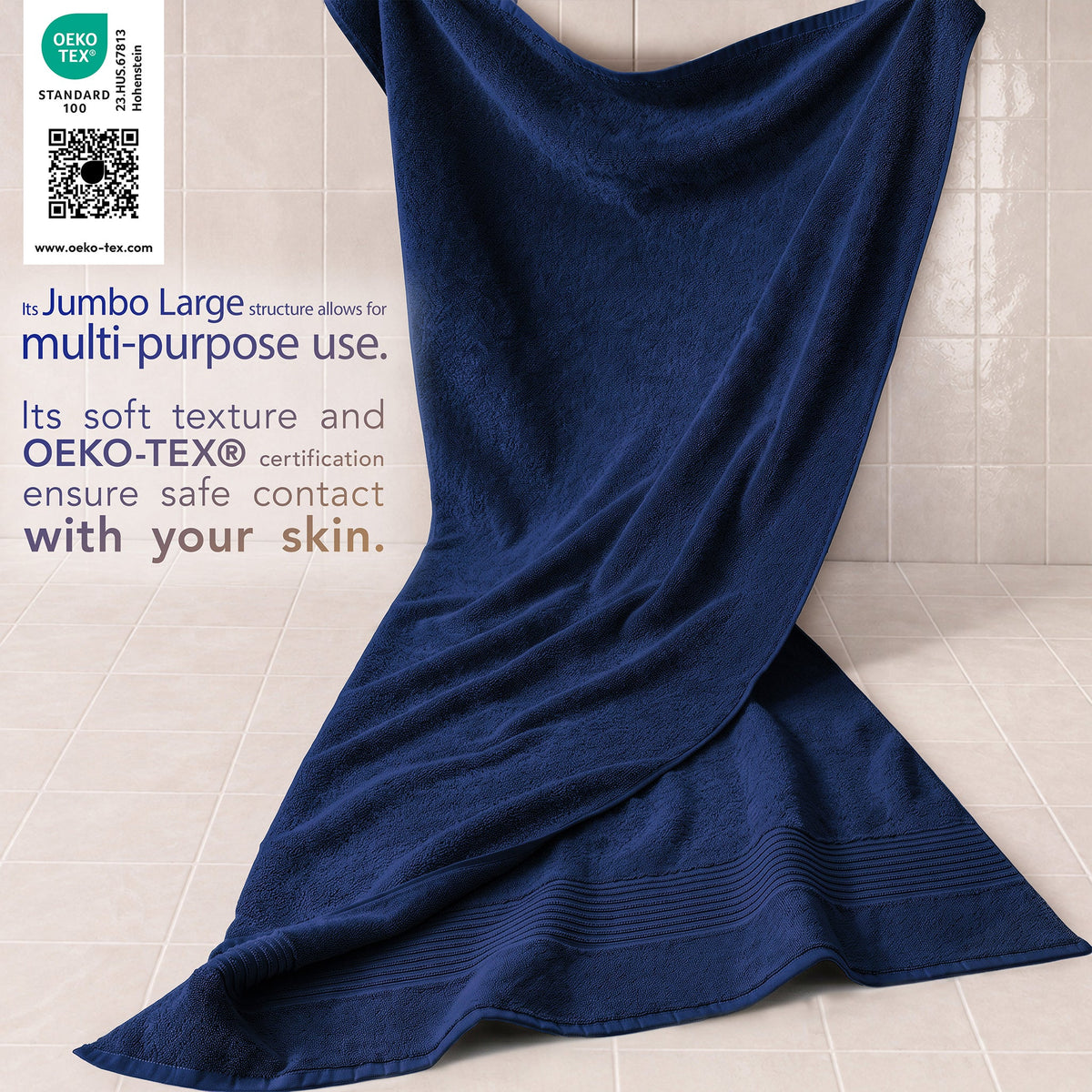 American Soft Linen Bekos 35x70 Inch Jumbo Bath Sheet Set of 2 – Extra Large 100% Cotton Turkish Bath Towels