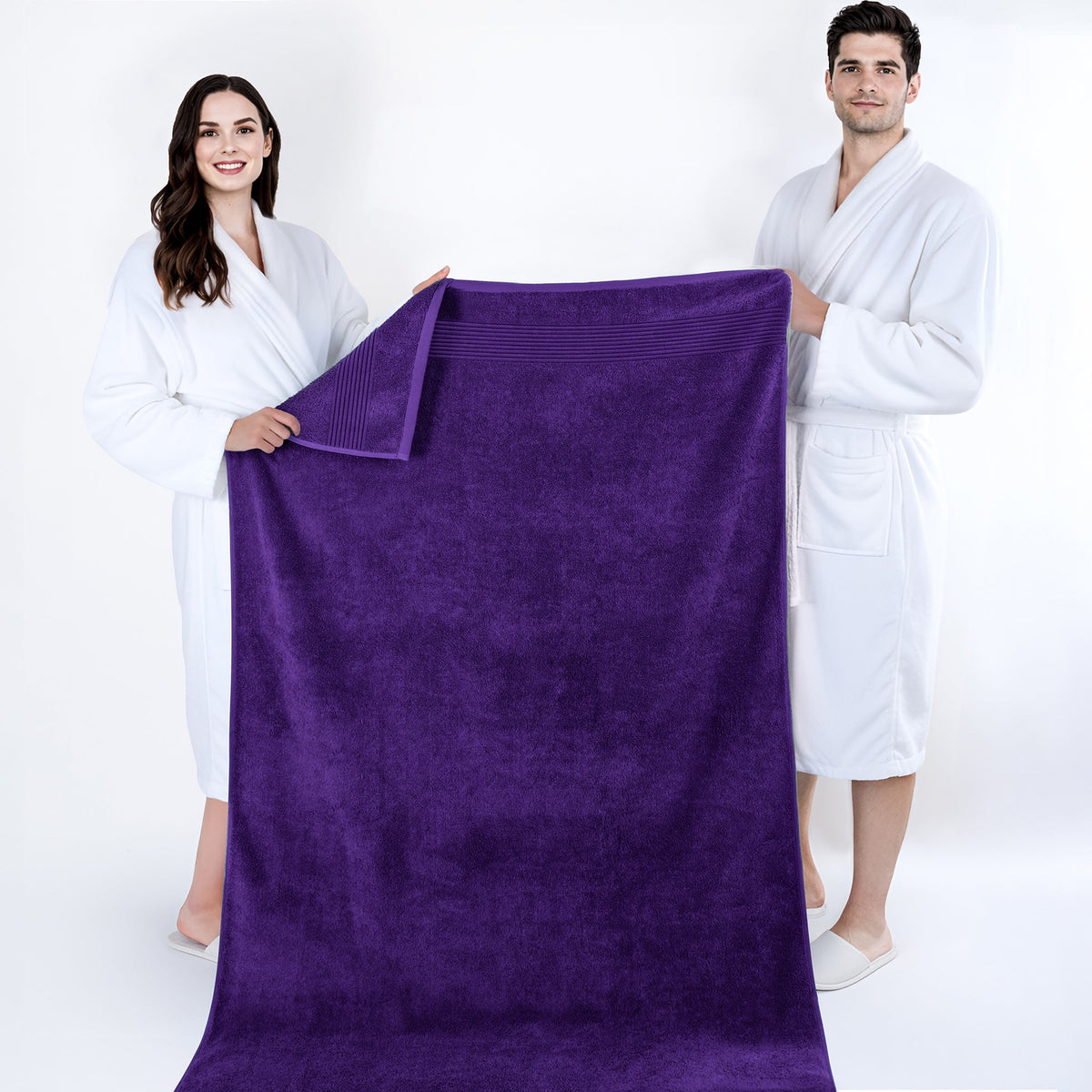 American Soft Linen Bekos 35x70 Inch Jumbo Bath Sheet Set of 2 – Extra Large 100% Cotton Turkish Bath Towels
