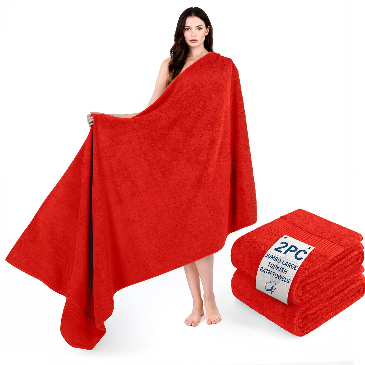 American Soft Linen Bekos 35x70 Inch Jumbo Bath Sheet Set of 2 – Extra Large 100% Cotton Turkish Bath Towels