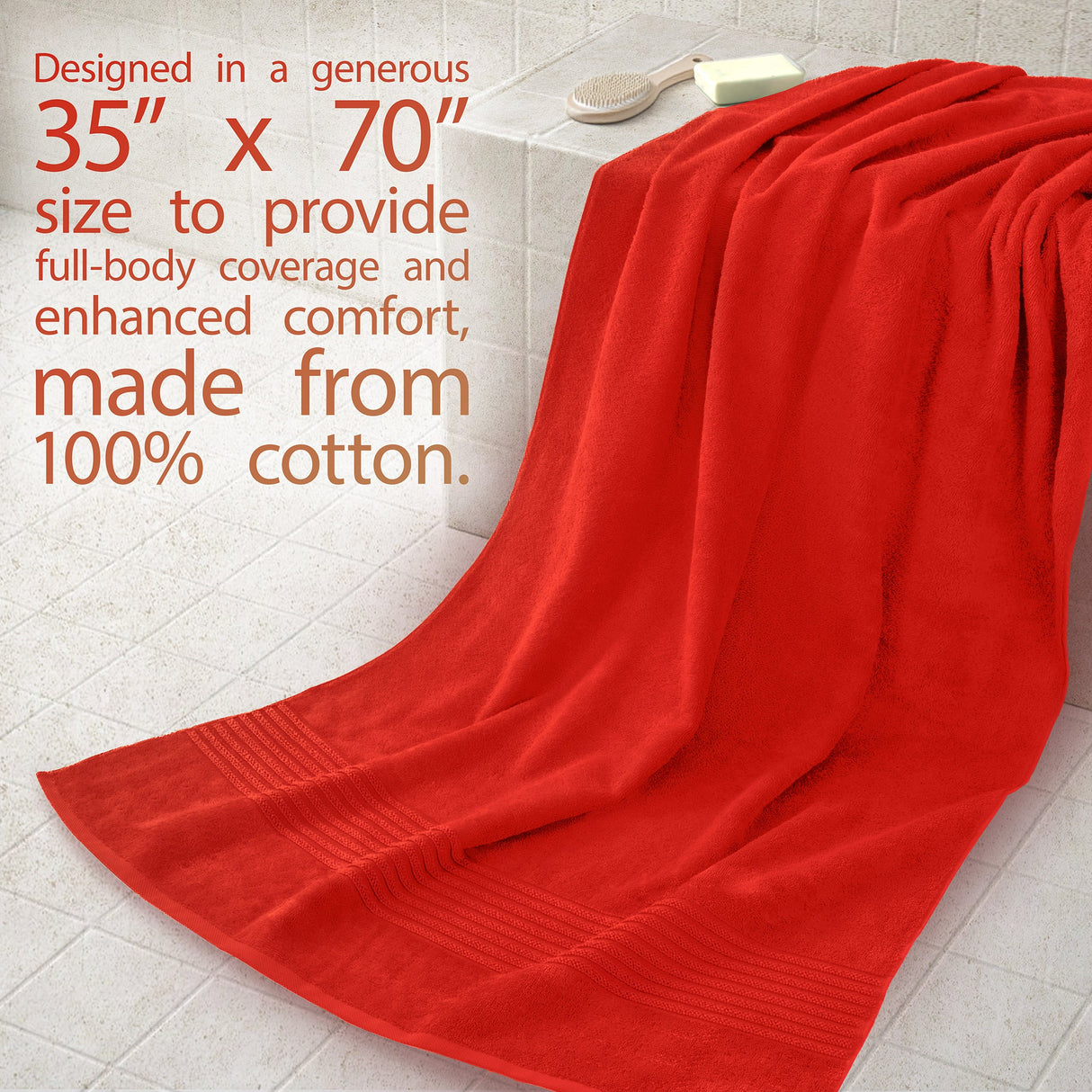 American Soft Linen Bekos 35x70 Inch Jumbo Bath Sheet Set of 2 – Extra Large 100% Cotton Turkish Bath Towels