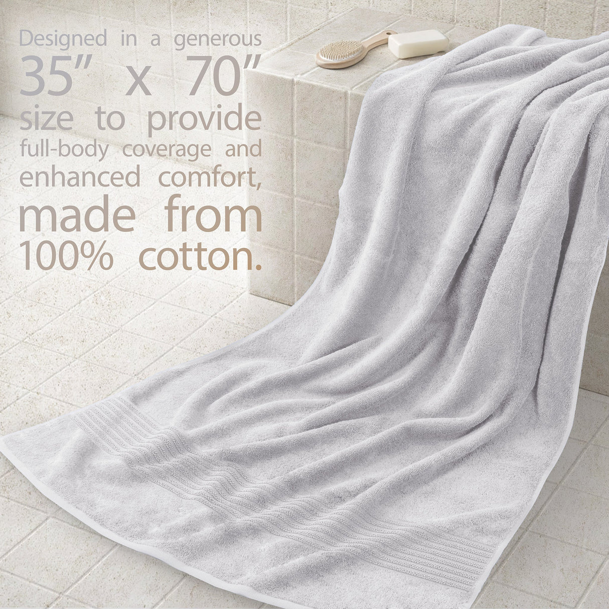 American Soft Linen Bekos 35x70 Inch Jumbo Bath Sheet Set of 2 – Extra Large 100% Cotton Turkish Bath Towels