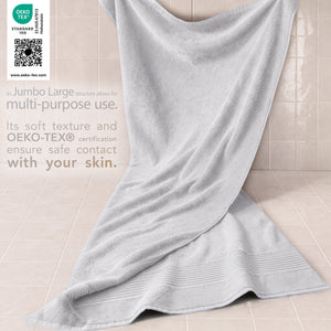 American Soft Linen Bekos 35x70 Inch Jumbo Bath Sheet Set of 2 – Extra Large 100% Cotton Turkish Bath Towels