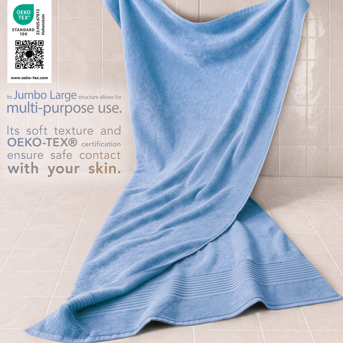 American Soft Linen Bekos 35x70 Inch Jumbo Bath Sheet Set of 2 – Extra Large 100% Cotton Turkish Bath Towels