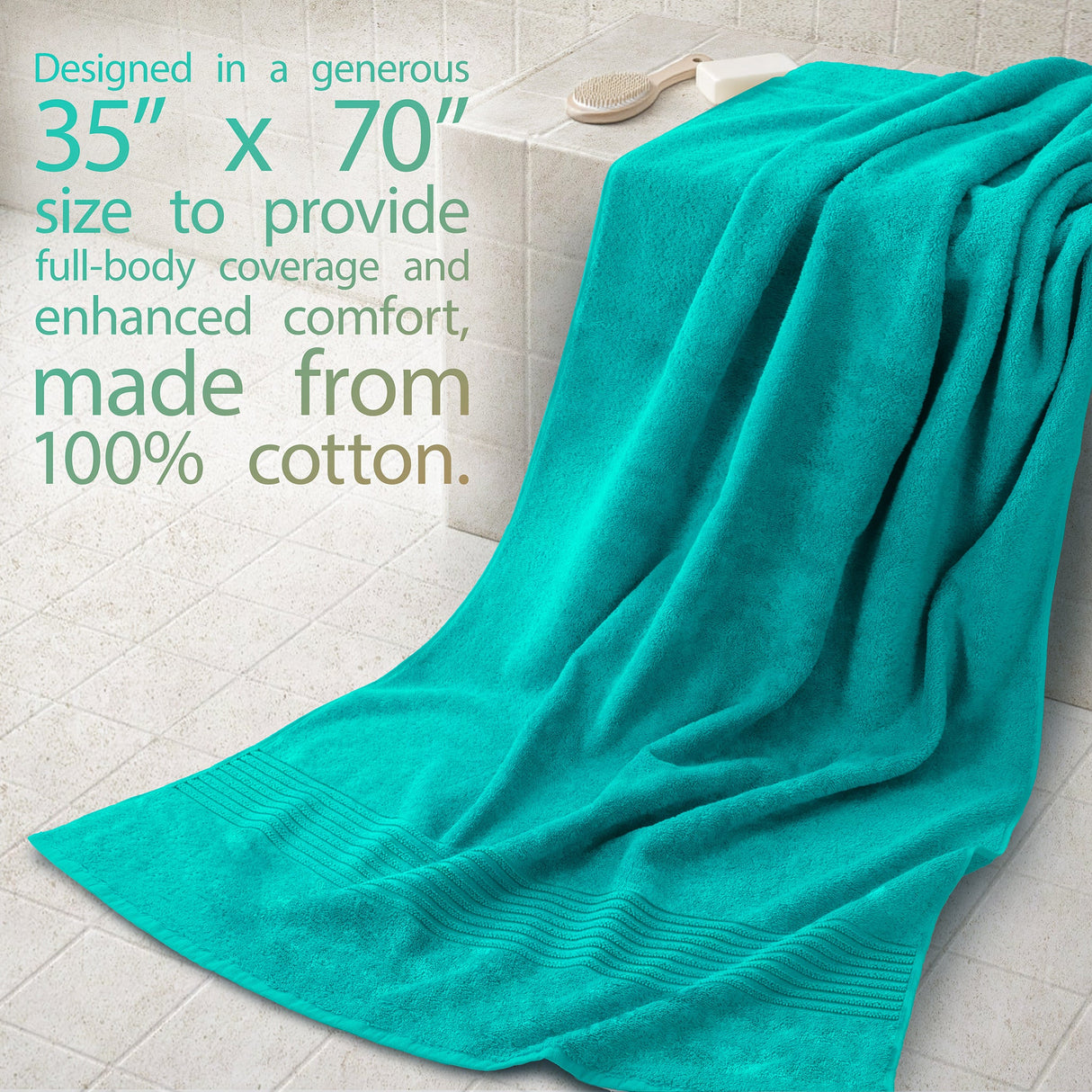 American Soft Linen Bekos 35x70 Inch Jumbo Bath Sheet Set of 2 – Extra Large 100% Cotton Turkish Bath Towels