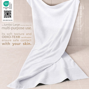 American Soft Linen Bekos 35x70 Inch Jumbo Bath Sheet Set of 2 – Extra Large 100% Cotton Turkish Bath Towels