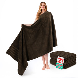 American Soft Linen 35x70 Inch Jumbo Bath Sheet Set of 2 – Extra Large 100% Cotton Turkish Bath Towels