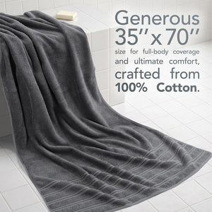 American Soft Linen 35x70 Inch Jumbo Bath Sheet Set of 2 – Extra Large 100% Cotton Turkish Bath Towels
