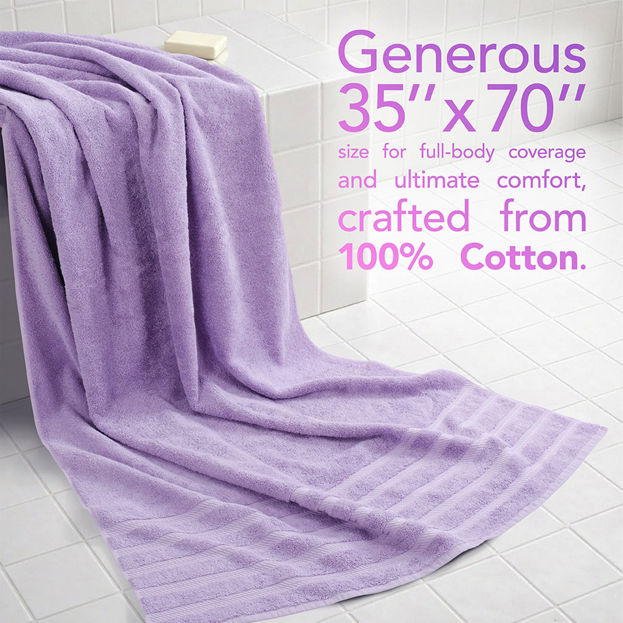 American Soft Linen 35x70 Inch Jumbo Bath Sheet Set of 2 – Extra Large 100% Cotton Turkish Bath Towels