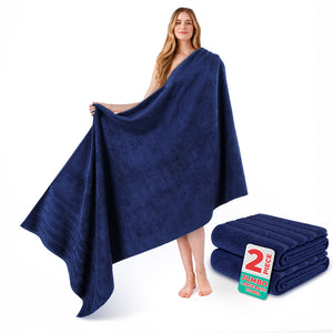American Soft Linen 35x70 Inch Jumbo Bath Sheet Set of 2 – Extra Large 100% Cotton Turkish Bath Towels