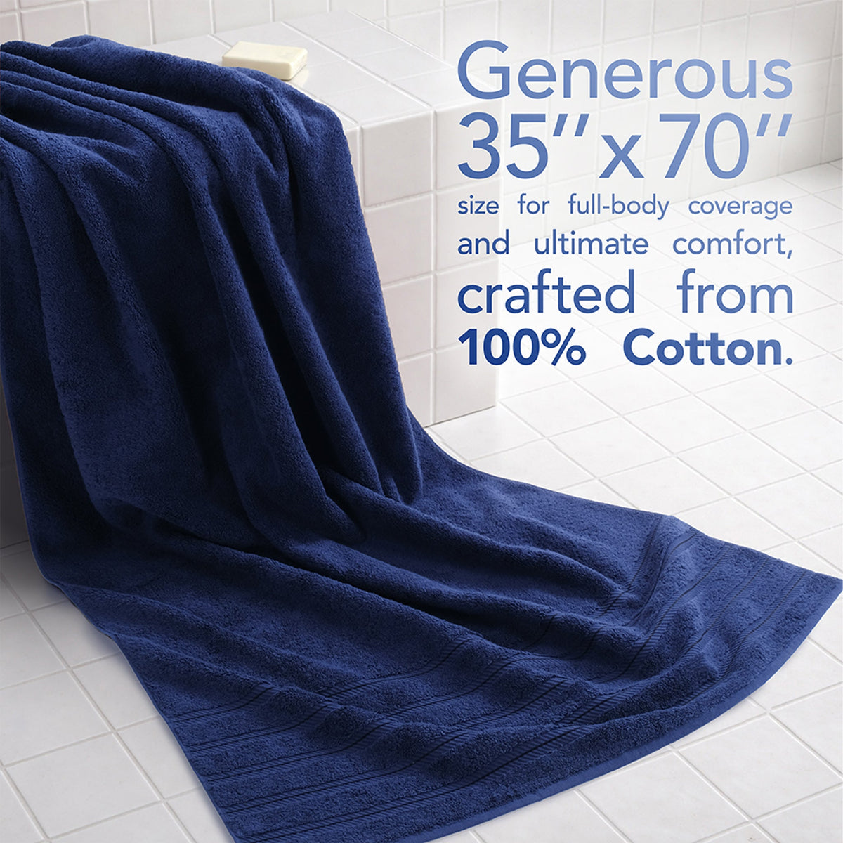 American Soft Linen 35x70 Inch Jumbo Bath Sheet Set of 2 – Extra Large 100% Cotton Turkish Bath Towels