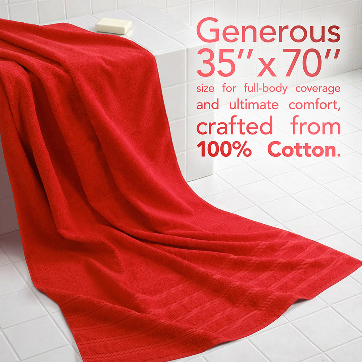 American Soft Linen 35x70 Inch Jumbo Bath Sheet Set of 2 – Extra Large 100% Cotton Turkish Bath Towels