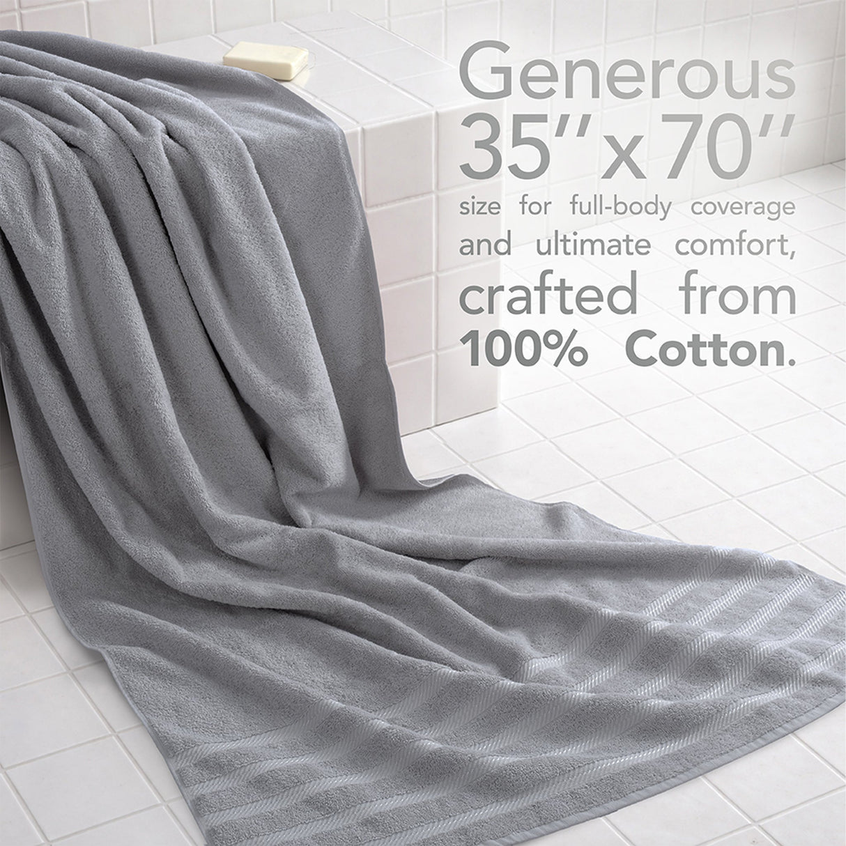 American Soft Linen 35x70 Inch Jumbo Bath Sheet Set of 2 – Extra Large 100% Cotton Turkish Bath Towels