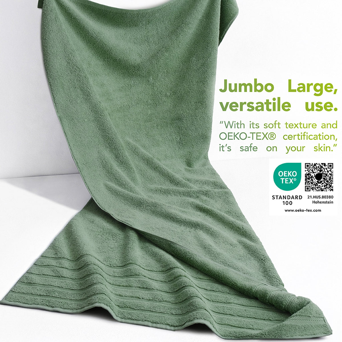 American Soft Linen 35x70 Inch Jumbo Bath Sheet Set of 2 – Extra Large 100% Cotton Turkish Bath Towels