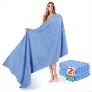 American Soft Linen 35x70 Inch Jumbo Bath Sheet Set of 2 – Extra Large 100% Cotton Turkish Bath Towels