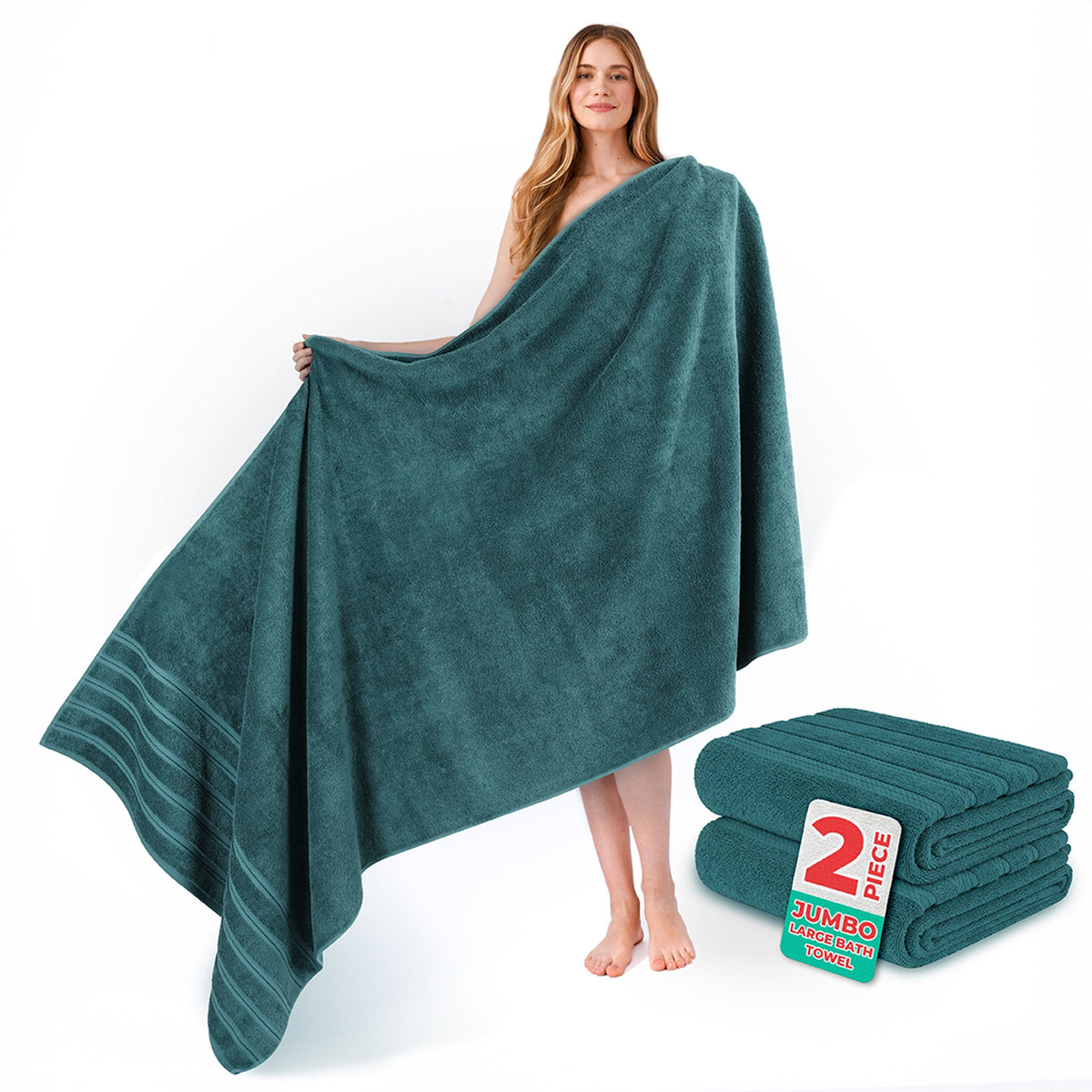 American Soft Linen 35x70 Inch Jumbo Bath Sheet Set of 2 – Extra Large 100% Cotton Turkish Bath Towels