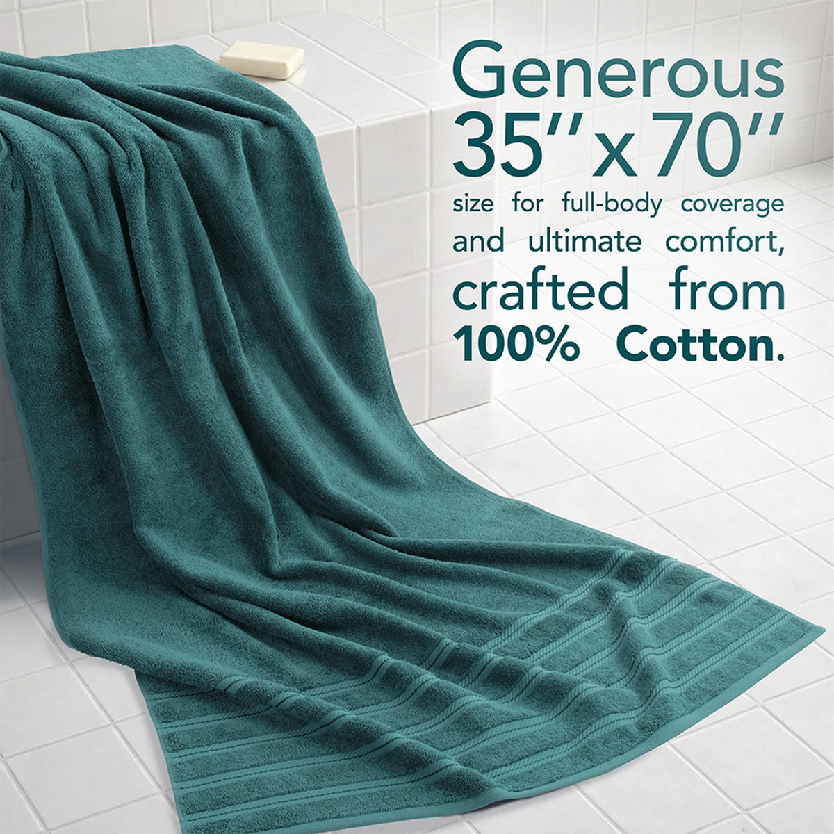 American Soft Linen 35x70 Inch Jumbo Bath Sheet Set of 2 – Extra Large 100% Cotton Turkish Bath Towels