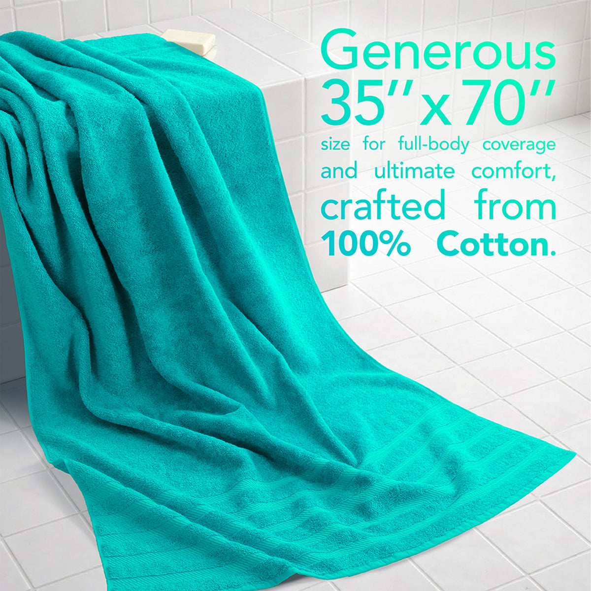 American Soft Linen 35x70 Inch Jumbo Bath Sheet Set of 2 – Extra Large 100% Cotton Turkish Bath Towels