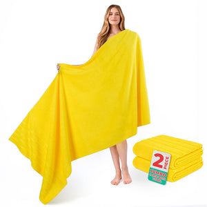 American Soft Linen 35x70 Inch Jumbo Bath Sheet Set of 2 – Extra Large 100% Cotton Turkish Bath Towels
