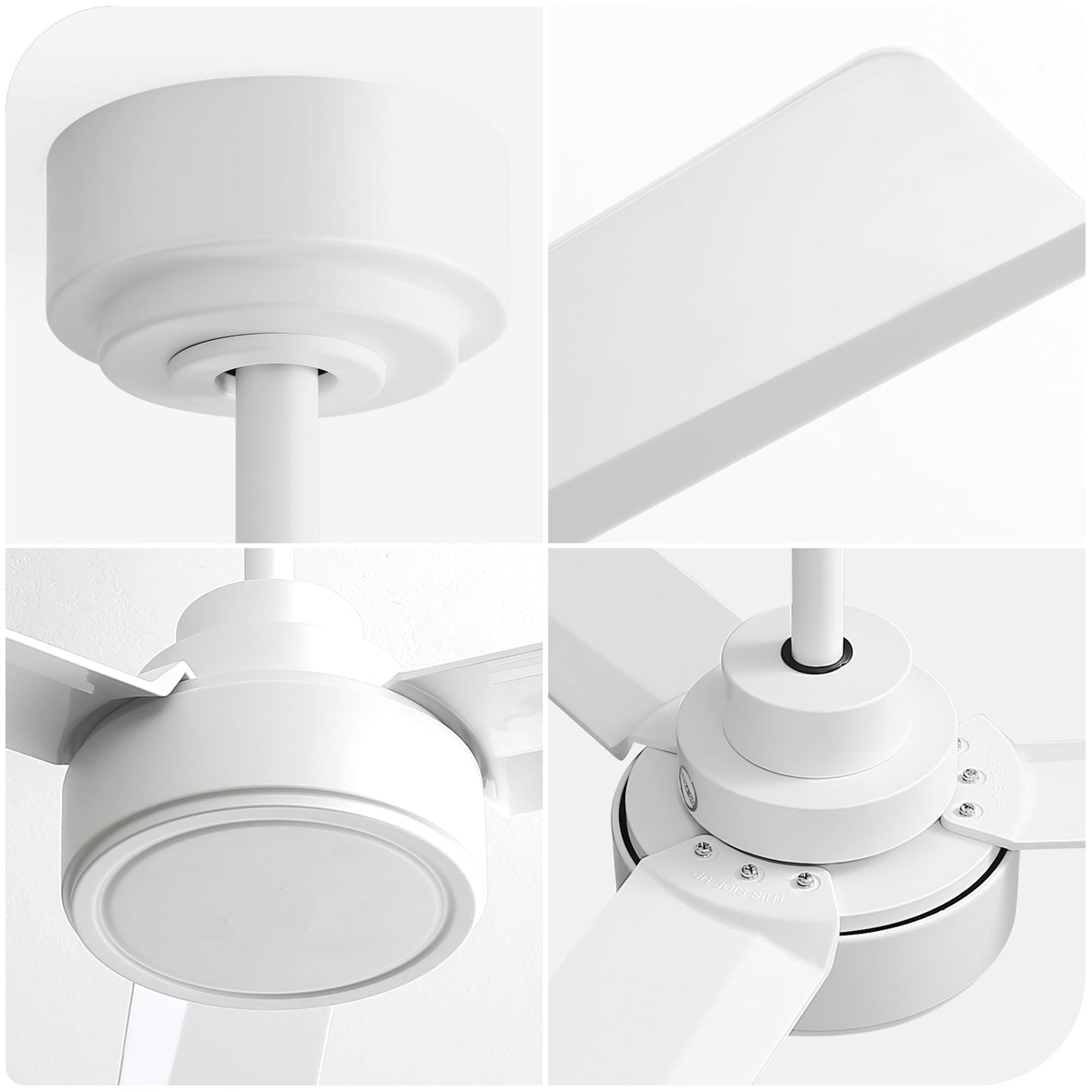52" Ceiling Fan Without Light with Remote Control and Reversible DC Motor