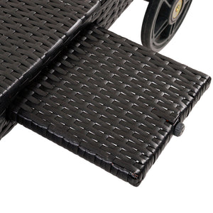 K&K 80'' Patio Wicker Chaise Lounge Chairs Set of 2