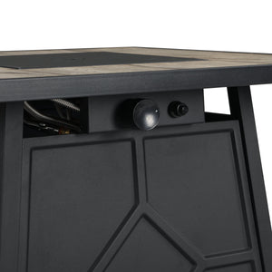 Fire Pit Table 28-Inch Square 40,000 BTU Propane Gas with Waterproof Cover
