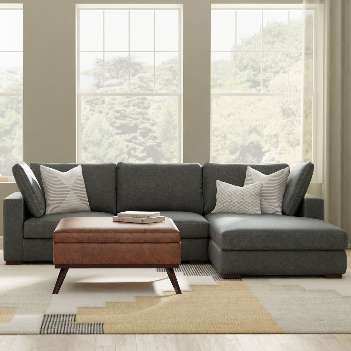 Charlie - Upholstered Deep Seater Sectional Sofa
