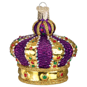 Crown Of Royalty Glass Christmas Ornament