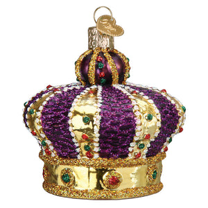 Crown Of Royalty Glass Christmas Ornament