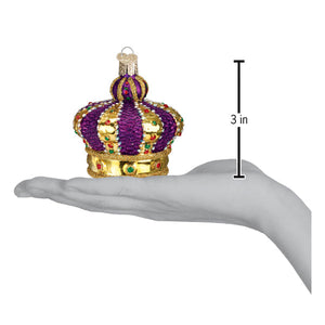 Crown Of Royalty Glass Christmas Ornament