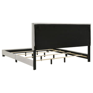 Dorian Fabric Upholstered Eastern King Panel Bed Cream
