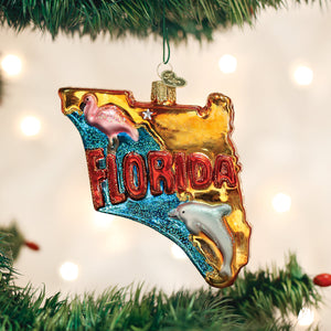 State Of Florida Ornament 4x4x1 by Old World Christmas