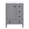 Bathroom Vanity With Integrated Basin, Soft Close Drawers, Door Mounted Double Layer Shelf
