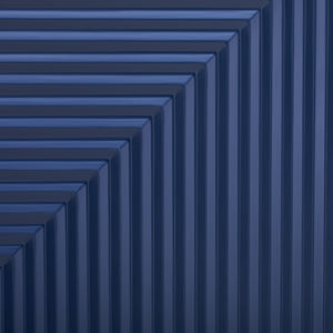 Side Cabinet With Adjustable Shelves And Geometric Door Panels - Navy Blue