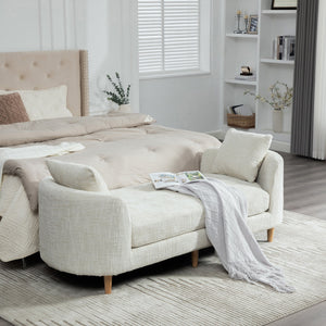 77.17" Wide Modern Upholstered End of Bed Bench