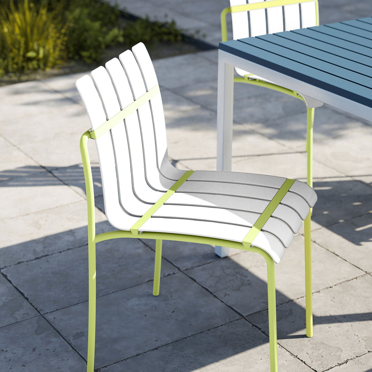 4 Piece Set of Modern Color Block Designed Single Chairs