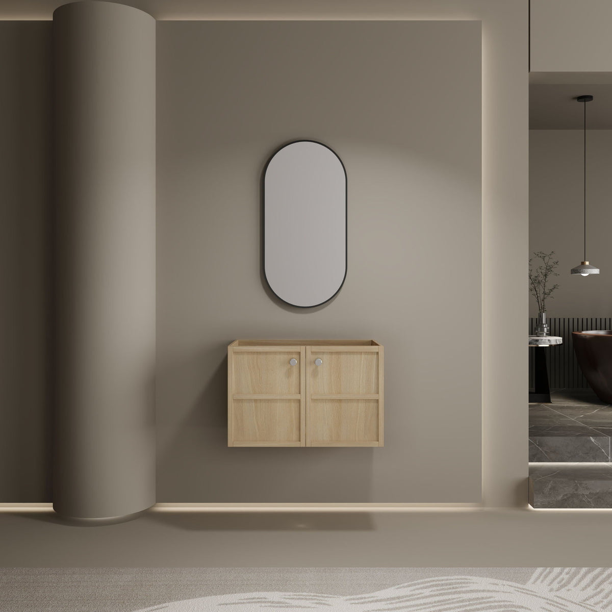 Modern Wall Mounted Bathroom Vanity With Soft Closing Doors
